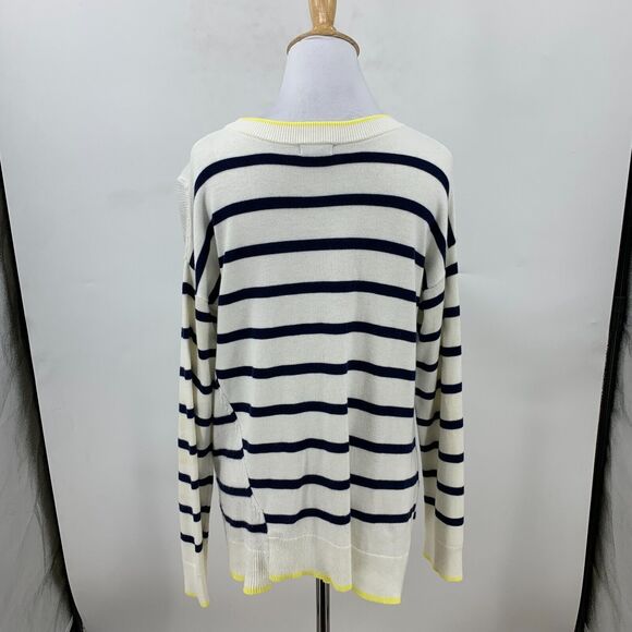 Splendid Striped Sweater Womens M Medium 5% Cashmere Blend Drop Shoulder *READ - Picture 3 of 16